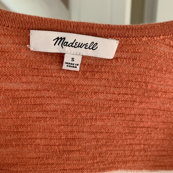 Madewell Orange Stripe Ryder Cardigan - Picture 4 of 5